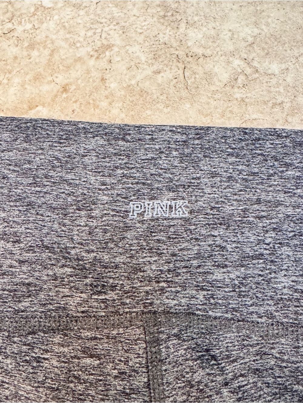VS Pink Ultimate High Waist Rainbow Logo Mesh Athletic Leggings Black/Gray Large - Picture 8 of 8